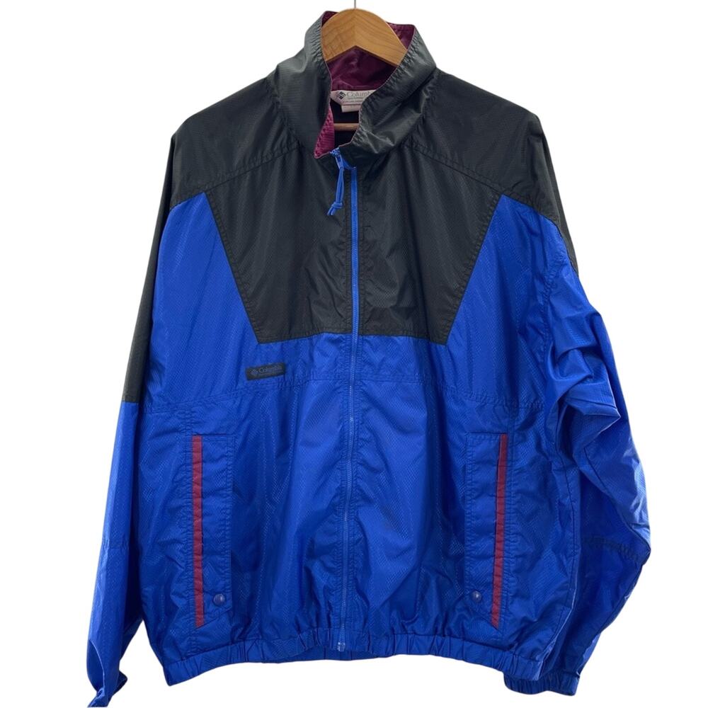 Columbia Vintage Men’s Colorblock Lightweight Packable Full Zip Windbreaker XL